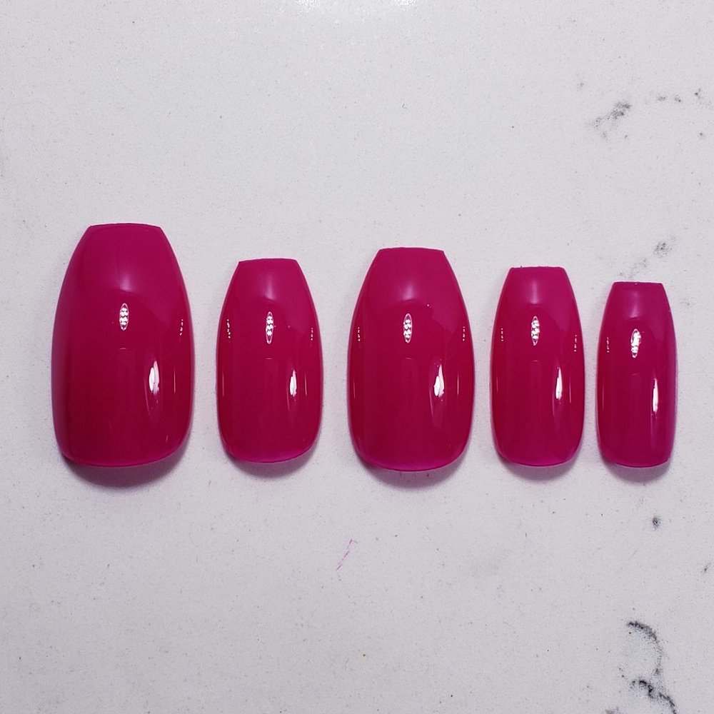 Hot Pink Neon summer Custom Press on Nails 20pc set